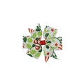 Detailaufnahme der Weihnachts-Haarschleife mit Stechpalmen- und Zuckerstangenmuster - Stil 16