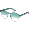 Rimless gradient green sunglasses with transparent emerald green temples and modern styling - Gradient Green