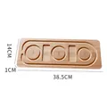 Bamboo bead design board featuring four circular grooves and two rectangular slots - Single Line 38.5*14*1cm