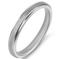 6mm matte brushed silver titanium steel comfort fit ring with polished inner surface - US 6 / Fine Style / Silver