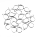 Silver stainless steel leverback ear wire hooks with spring closure for DIY jewelry - D-Shape Hook - Steel Color