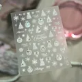 Christmas nail sticker TL-423 with white snowflakes and laser bow designs - TL-423 Christmas Magic Color Snowflake