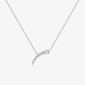 Elegante collana in argento s925 con pendente curvo con diamanti e pietra a goccia - Collana - Arco Goccia d'Acqua / Argento