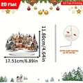 Snowy village acrylic Christmas decoration with size dimensions of 17.51cm by 11.80cm - Snow Village Flat 18