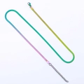 Rainbow multicolored stainless steel snake chain necklace with flat link design and lobster clasp - 3.0mm x 60cm + 5cm / Colorful