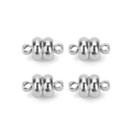 4er-Set silberne Magnetverschlüsse für DIY-Halsketten und Armband-Schmuckherstellung - 7mm / Weiß K/Silber