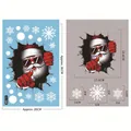 Christmas static window sticker featuring cool Santa with sunglasses and white snowflakes - BQ379-Santa Claus Style