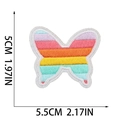Toppa ricamata farfalla arcobaleno con dimensioni 5,5cm di larghezza e 5cm di altezza - No.1 Farfalla