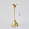 Bougeoir minimaliste en métal doré mat avec base stable, hauteur de 17,5 cm - Version Courte / Doré