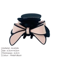 Pinza para el pelo de acetato rosa y negro con diseño de lazo, tamaño medio 6,5 cm - Rosa negro