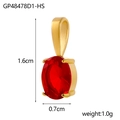 Gold-plated stainless steel teardrop pendant with red zircon stone and dimensions - GP48478D1-HS / Red