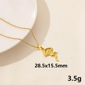 18K gold plated stainless steel jellyfish pendant necklace 28.5x15.5mm in golden finish - Jellyfish / Gold