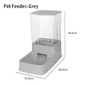 Automatic grey gravity pet feeder for cats and dogs with a transparent storage barrel - Feeder / Basic Style / Gray
