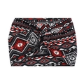 Bohemian 18cm wide knotted headband with red, black and white geometric print - Black Red White Boho