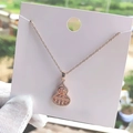 Rose gold gourd necklace with abacus and coin pendant design set with clear zircons - 52#xl1548-6 Rose Gold Gourd Abacus