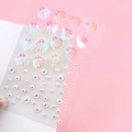 Iridescent shell and rhinestone face jewels stickers for mermaid makeup look - Mermaid Iridescent Shells (BJA-651)
