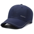 Atmungsaktive marineblaue Sport-Baseballkappe mit reflektierendem Rand und Schnelltrocknung - Marineblau