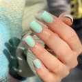 Matte mint green square press-on nails with a frosted texture for a natural look - Matte Mint Green Style (JP3175) - Glue Type