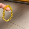 Elegant beaded bracelet with yellow citrine crystals and floral zircon charm details - Yellow Round Bead Style (25#) / 10mm