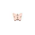 Detail of rose gold stainless steel butterfly pendant with dual connection holes - Rose Gold