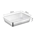 Large stainless steel food container with clear lid 25x20x5cm for storage - Large 1 Pc with Lid