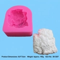 Pink silicone waffle mold for candles with white cast sample 8.8x7.8cm size - Soap Mold-50-3207-A