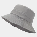 Detail of grey quick-dry bucket hat showing durable nylon fabric and reinforced brim stitching - M (56-58cm) / Gray
