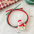 Elastico per capelli di Natale con pupazzo di neve in rosso e verde per acconciature - 9# Elastico Bicolore - Pupazzo di Neve