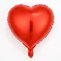 Polished red heart-shaped foil balloon with metallic finish for Valentine's Day party decor - Red