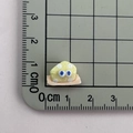 Detailed macro view of 1cm cartoon cheese resin charm with ruler for scale - 02*Triangle Cheese Mini