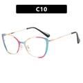 Rainbow gradient cat eye glasses frame C10 with gold metal temples for women - Rainbow