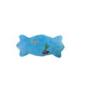 Blue plush candy-shaped dog chew toy with Sugar embroidery and cherry pattern - Blue Candy