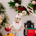 Ciondolo di Natale a forma di gnomo con cappello a quadri beige e barba bianca decorativa - Addobbo Natalizio Babbo Natale Stile Europeo