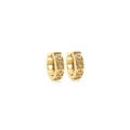 Orecchini a cerchio placcati oro 18K con cuori intagliati e piccoli zirconi - Oro