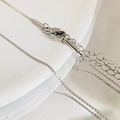 Silver stainless steel chain necklace with lobster clasp and extension link close-up - 1.2mm S-Chain / 40+5CM Extension Chain / Steel