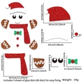 Kit pupazzo di neve fai-da-te in feltro con cappello di paillettes e 60 punti colla - Stile Omino di Pan di Zenzero (Include 60 Punti di Colla)