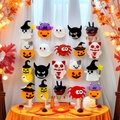 Miniature Halloween resin figurines set featuring pumpkin ghost and bat for decor - Halloween Figure Pen Cap