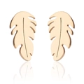 Minimalist 18K gold leaf-shaped stud earrings featuring a delicate hollow out design - Gold