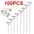 100pcs silver stainless steel ball head pins in varied lengths from 15mm to 50mm - Ball Head Pin / 20mm / Silver
