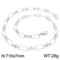 Collana a catena in acciaio inossidabile argento dimensioni 710x7mm e peso di 28g - Argento 710x7mm(KN228502-Z)
