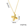 Polished 18K gold-plated star letter pendant necklace with 40+5cm chain for women - Letter X
