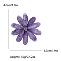 Fashionable purple acrylic flower brooch with resin texture and rhinestone center - Purple