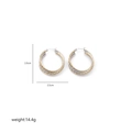 Three-tone twisted hoop earrings size detail: 3.9cm height and 3.5cm width specs - Tricolor Twist