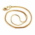 Polished gold box chain necklace with lobster clasp and spiral flexible link design - 18K Gold Box Chain