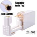 Disposable ear piercing gun with 4mm gold finish stud and garnet red gemstone - 4mm Gold & Garnet