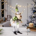 Weihnachtsrentier Plüschfigur mit Strickmütze Schal Skiern, festliche Tischdeko für Weihnachten. - Grünes Ski Weihnachtsrentier (Mit Kleidung) / 45cm Größe
