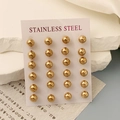 Parure de boucles d'oreilles boules minimalistes en acier inoxydable 316L doré - Or Rose (8mm)