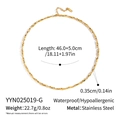 Gedetailleerde maat- en materiaalspecificaties voor deze gouden roestvrijstalen ketting - Goud (YYN025019-G)