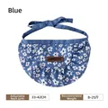 Blue floral pet bandana with white flower patterns and adjustable strap for dogs - Floral Print / Blue