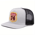 Vintage Trucker-Mütze in Grau und Schwarz mit VINTAGE 74 Aufnäher und Netzrückseite - Verstellbar / Grau